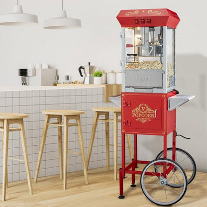 Popcorn Popper With Cart Red Cups Popcorn Maker 6