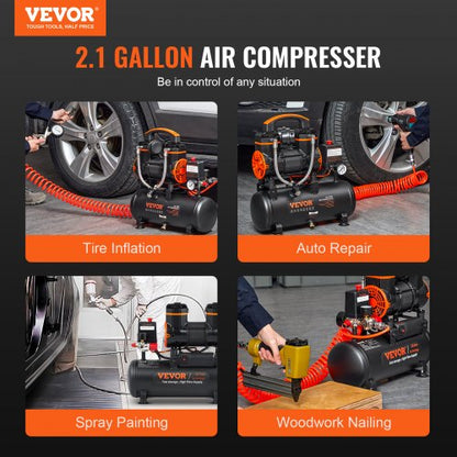 Oil Free Compressor Tank Air Compressor Max PSI For Woodwork Nailing Auto Repair 5