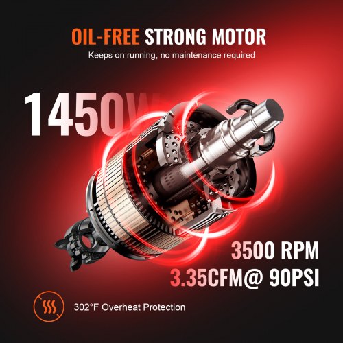 Air Compressor Oil Free Compressor Tank PSI Air Compressors For Auto Repair Tire Inflation Spray Pa 3