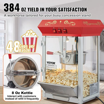 Countertop Popcorn Maker Popcorn Popper Machine High Capacity High Yield Popcorn Machine 1