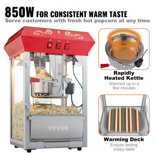 Countertop Popcorn Maker Popcorn Popper Machine High Capacity High Yield Popcorn Machine 2