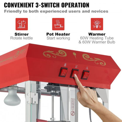 Countertop Popcorn Maker Popcorn Popper Machine High Capacity High Yield Popcorn Machine 4