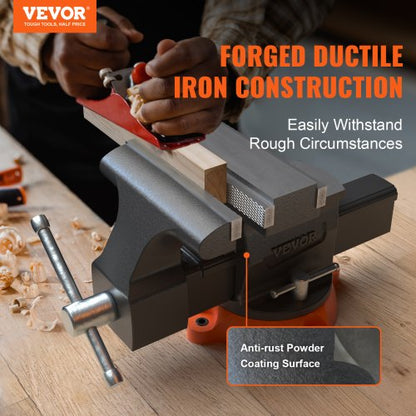 Swivel Locking Base Bench Vise Ductile Iron Two Way Jaw Heavy Duty Vice For Metalworking And Repair 1