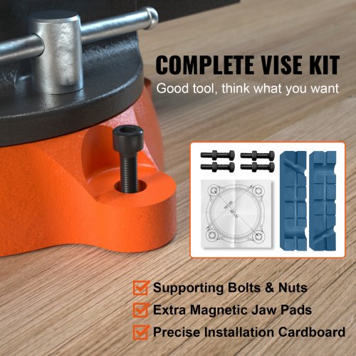 Swivel Locking Base Bench Vise Ductile Iron Two Way Jaw Heavy Duty Vice For Metalworking And Repair 5