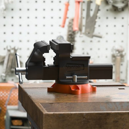 Swivel Locking Base Bench Vise Ductile Iron Two Way Jaw Heavy Duty Vice For Metalworking And Repair 4
