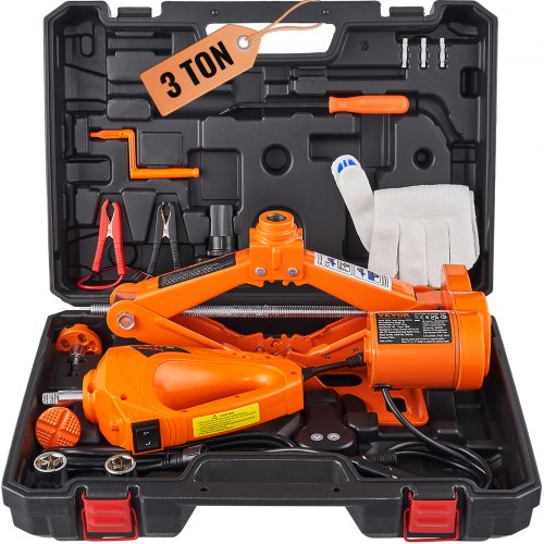 Portable Hih lbs Scissor Jack with Electric Impact Wrench, Electric Car Jack with Remote Control and Double Saddles