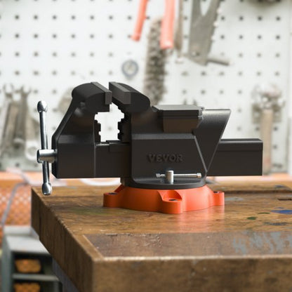 Heavy Duty Ductile Iron Bench Vise With Anvil Swivel Locking Base Secure Grip For Workshop And DIY  5
