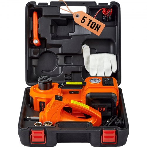 Portable Car Lift Electric Car Jack LBS Hydraulic Jack with Electric Impact Wrench, Built in Inflatable Pump