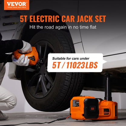 Portable Car Lift Electric Car Jack LBS Hydraulic Jack With Electric Impact Wrench Built In Inflata 1