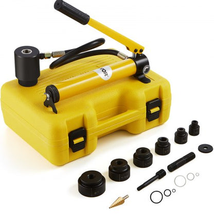 Hydraulic Knockout Punch Kit, KO Tool Kits with Puncher, Conduit Hole Cutter Set, Metal Sheet Driver Tools