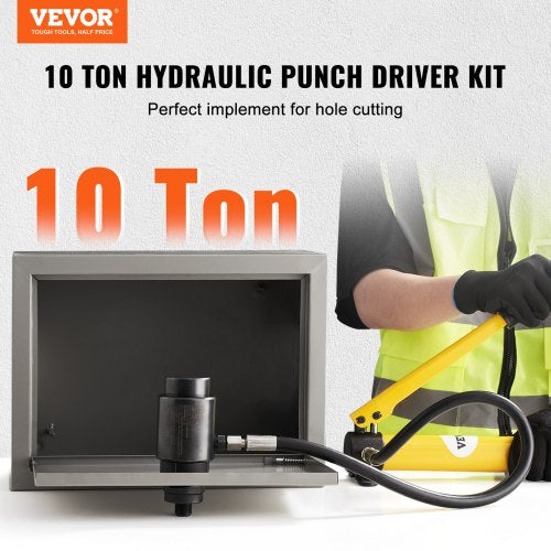 Hydraulic Knockout Punch Kit, KO Tool Kits with Puncher, Conduit Hole Cutter Set, Metal Sheet Driver Tools