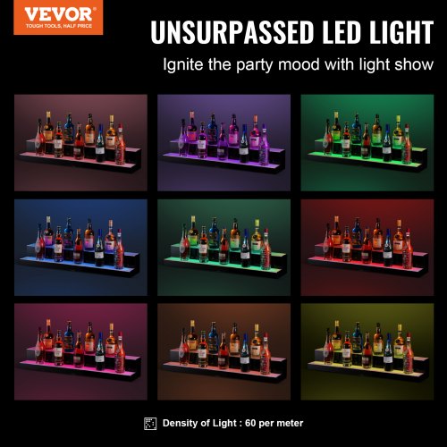 Commercial Illuminated Home Bar Shelf LED Lighted Liquor Bottle Display Acrylic Drink Shelves With  1