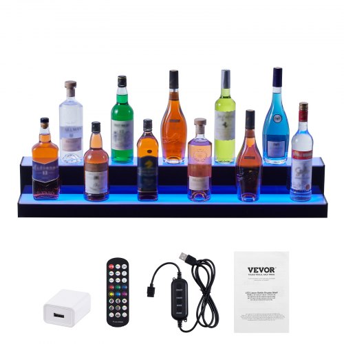 Commercial Illuminated Home Bar Shelf LED Lighted Liquor Bottle Display Acrylic Drink Shelves With  7