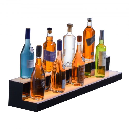 Commercial Illuminated Home Bar Shelf LED Lighted Liquor Bottle Display Acrylic Drink Shelves With  9