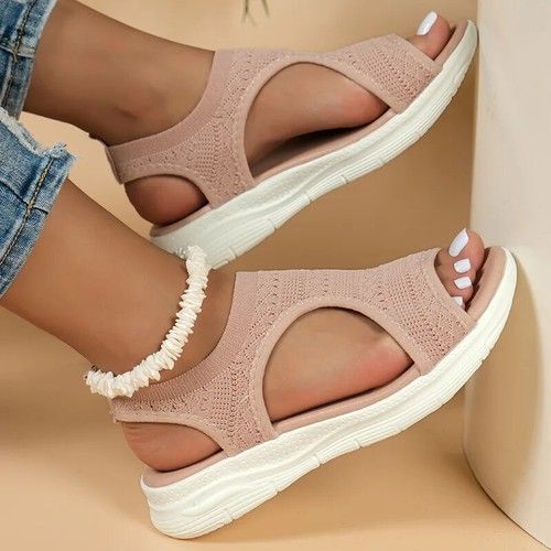 Women Summer Mesh Platform Sandals – Lightweight Open Toe Wedges for Casual Comfort