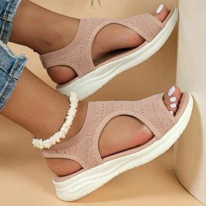 Women Summer Mesh Platform Sandals – Lightweight Open Toe Wedges for Casual Comfort