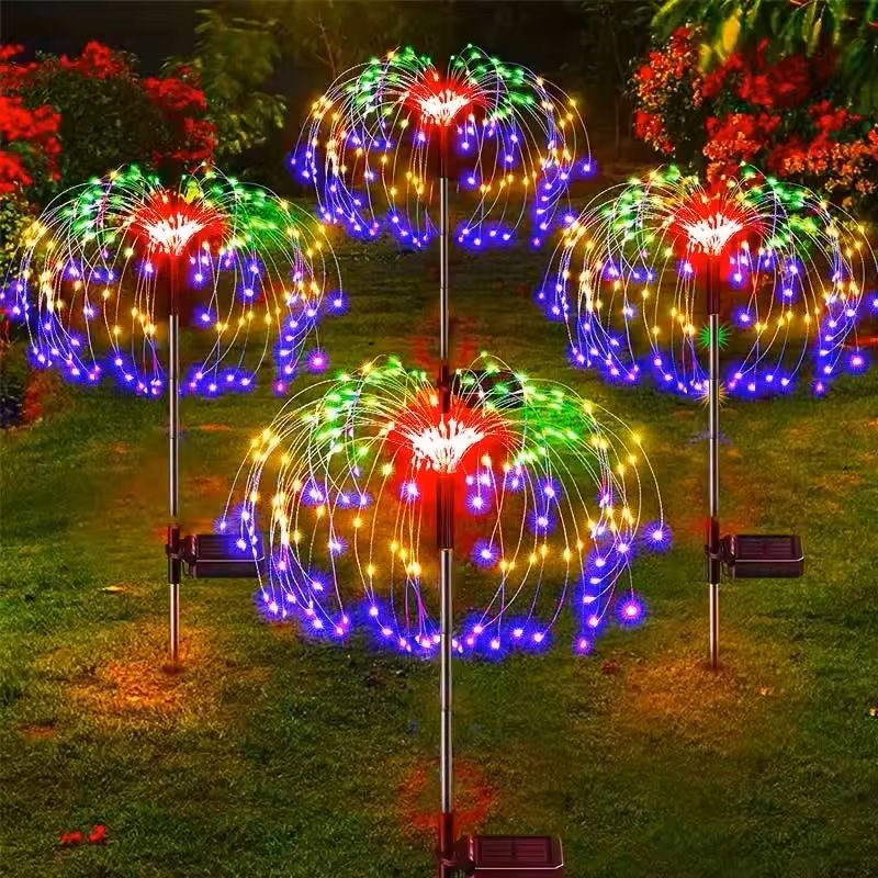 LED Solar Firework Lights Waterproof Garden Decor 6