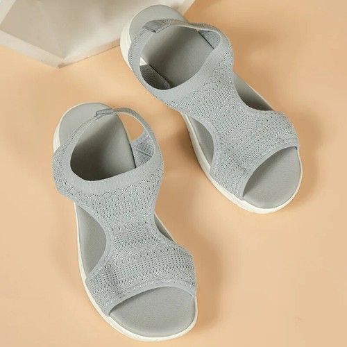 Women Summer 2024 Mesh Fish Platform Sandals Open Toe Wedge Slip On Casual Shoes 5