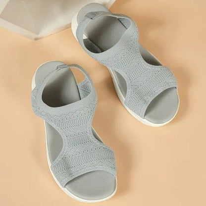 Women Summer 2024 Mesh Fish Platform Sandals Open Toe Wedge Slip On Casual Shoes 5