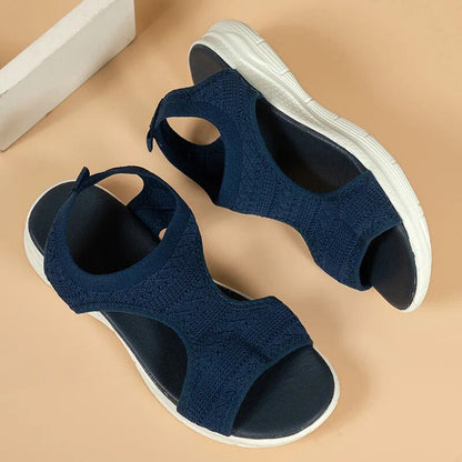 Women Summer 2024 Mesh Fish Platform Sandals Open Toe Wedge Slip On Casual Shoes 8