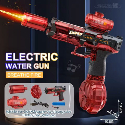 Electric Water Gun With Flame Light High Pressure Spray 7