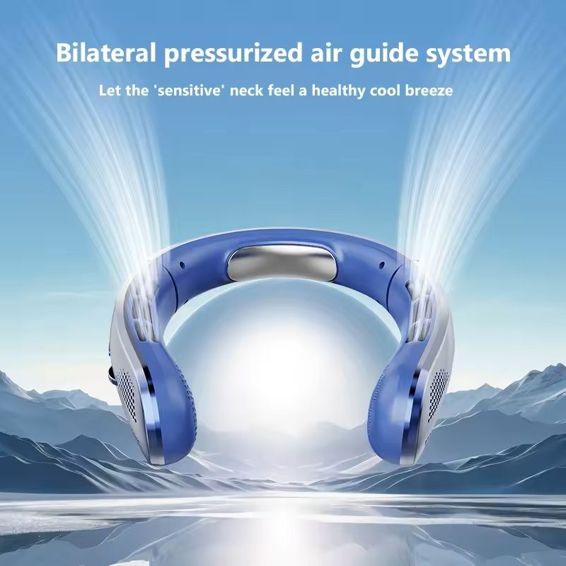 Portable Bladeless Neck Fan with LED Display and USB Charging