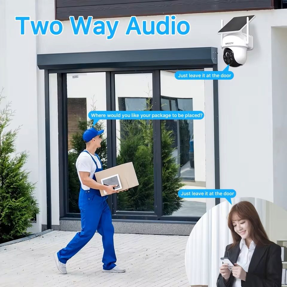 4MP Wifi Solar Security Camera Kit With Siren And Two Way Audio 5