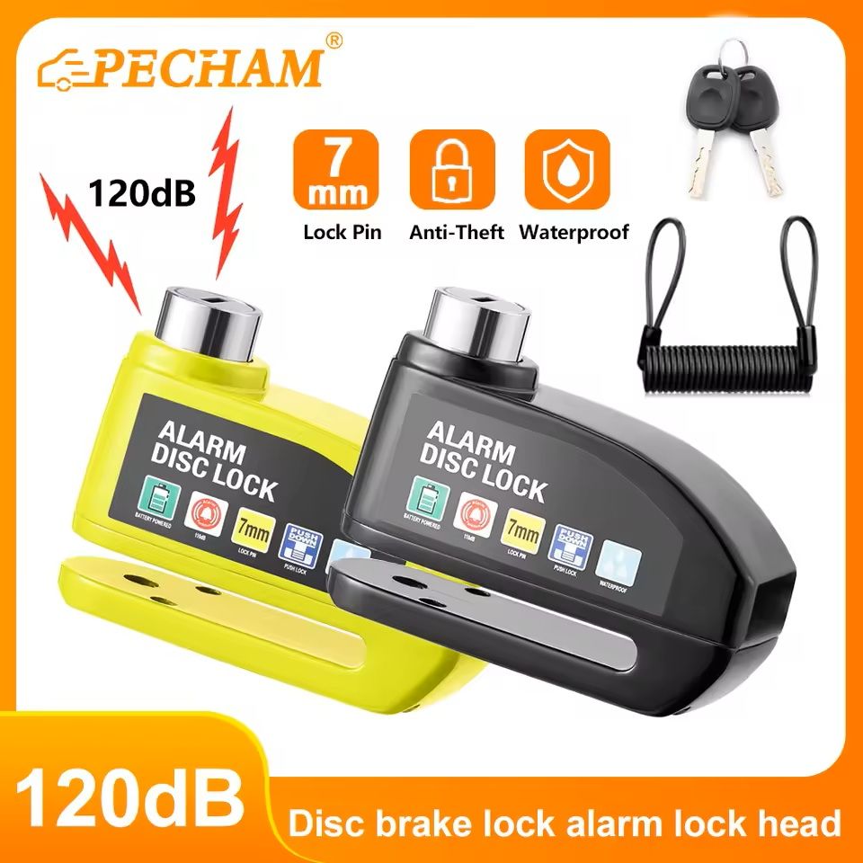 Motorcycle Alarm Disc Brake Lock Waterproof Anti Theft