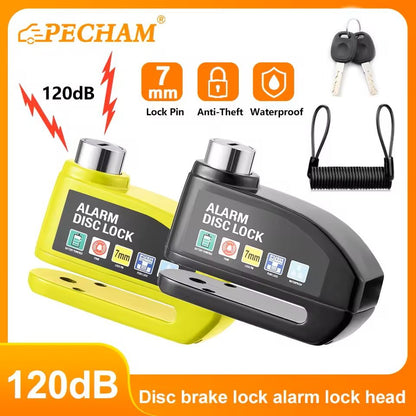 Motorcycle Alarm Disc Brake Lock Waterproof Anti Theft