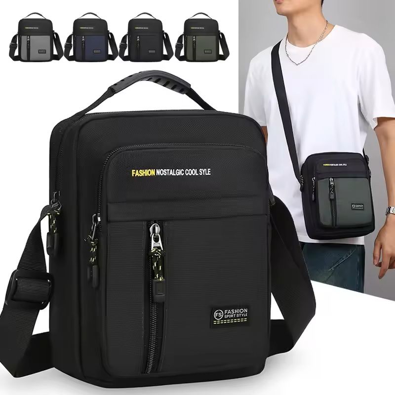 Mens Crossbody Shoulder Bag with Multi Pockets