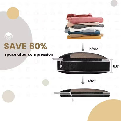 6 Piece Travel Compression Packing Cubes Set With Shoe Bag 4