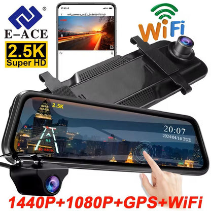 2.5K Mirror Dash Camera with Touch Screen and Parking DVR