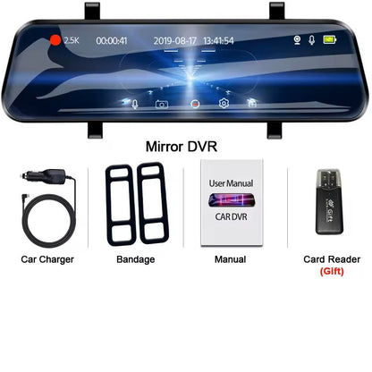 25K Mirror Dash Camera With Touch Screen And Parking DVR 6