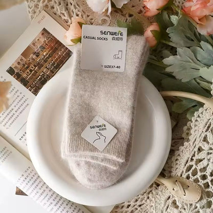 Wool Winter Warm Socks For Women Medium Tube Design 7