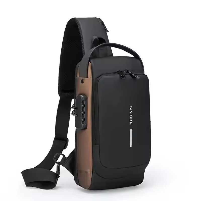 Mens PU Leather Crossbody Shoulder Chest Bag