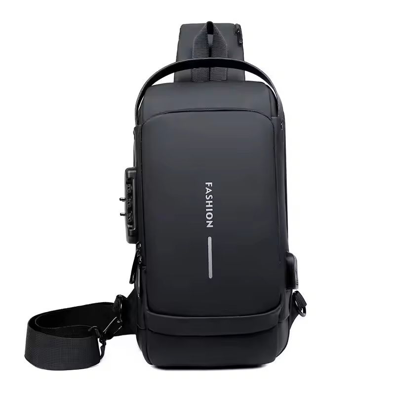 Mens PU Leather Crossbody Shoulder Chest Bag 1