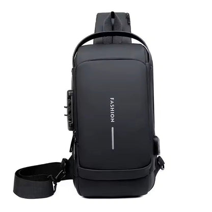 Mens PU Leather Crossbody Shoulder Chest Bag 1