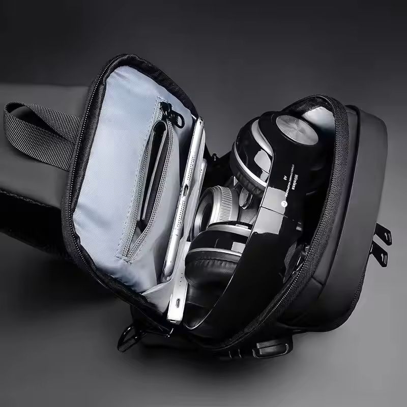 Mens PU Leather Crossbody Shoulder Chest Bag 2