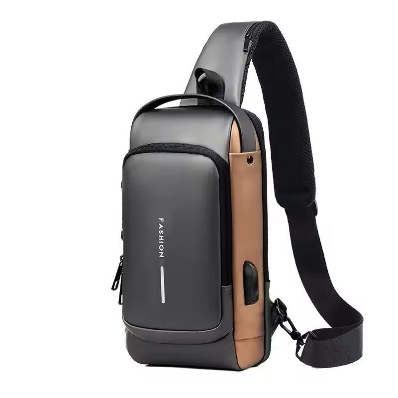 Mens PU Leather Crossbody Shoulder Chest Bag 6