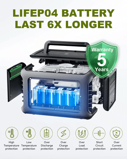 ALLPOWERS R600 Portable Power Station 299Wh With LiFePO4 Battery And 600W AC Outlets 3