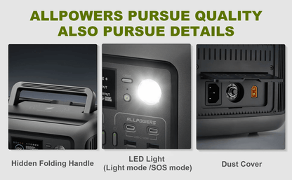 ALLPOWERS R600 Portable Power Station 299Wh With LiFePO4 Battery And 600W AC Outlets 5