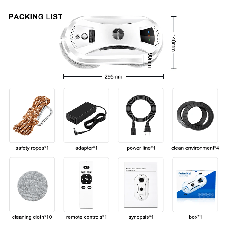 Smart Window Cleaning Robot With Auto Spray And Remote Control For Glass Surfaces 7