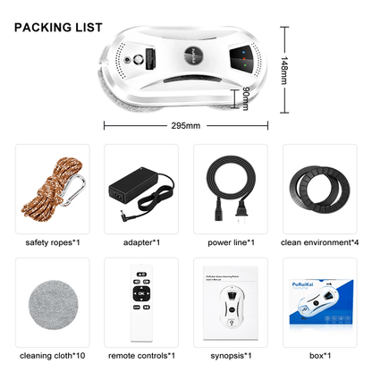 Smart Window Cleaning Robot With Auto Spray And Remote Control For Glass Surfaces 7