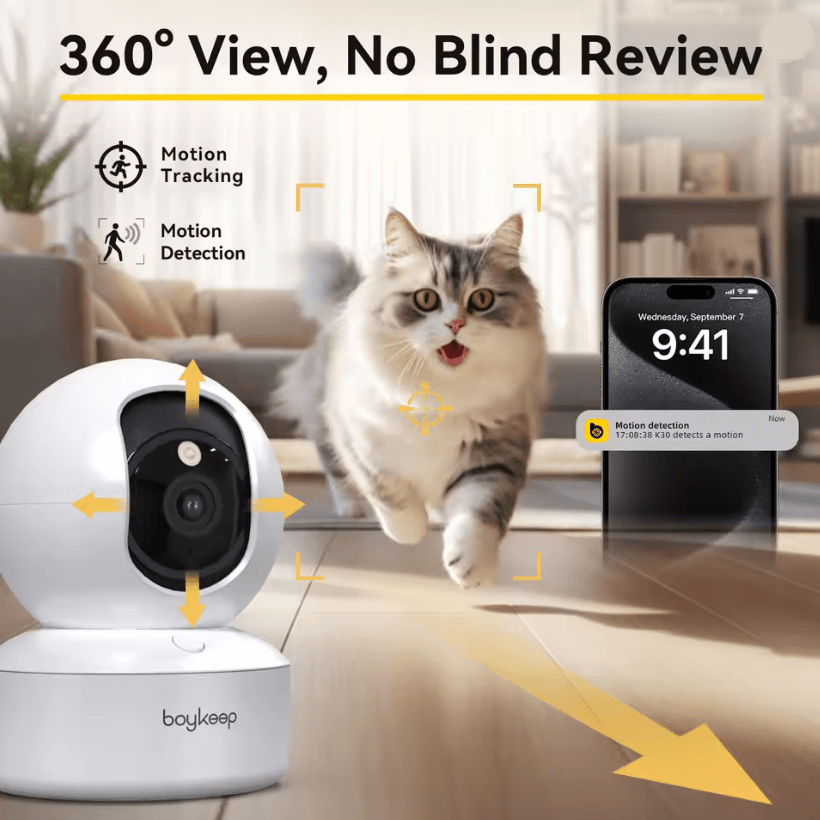 BoyKeep 3MP Smart Indoor Security Camera With Auto Tracking And 5G WiFi For Baby And Home Monitorin 3