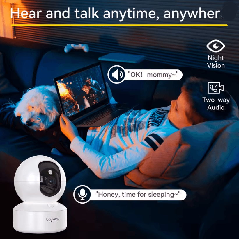 BoyKeep 3MP Smart Indoor Security Camera With Auto Tracking And 5G WiFi For Baby And Home Monitorin 4