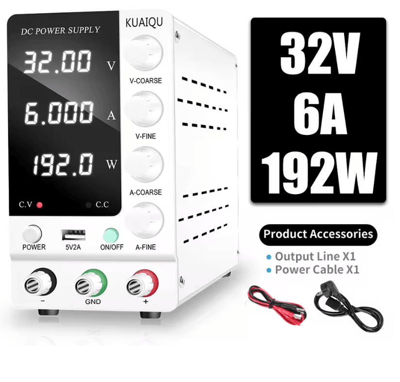 KUAIQU Adjustable DC Power Supply With USB Interface  30V 10A 60V 5A 120V 3A Lab Bench Supply 2