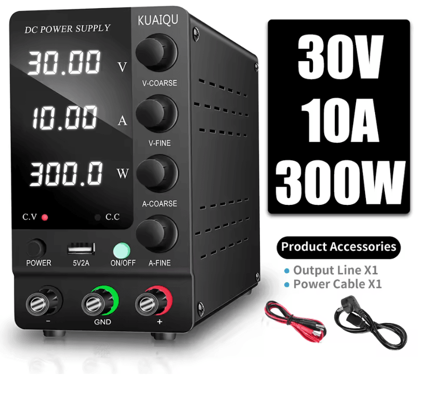 KUAIQU Adjustable DC Power Supply With USB Interface  30V 10A 60V 5A 120V 3A Lab Bench Supply 5