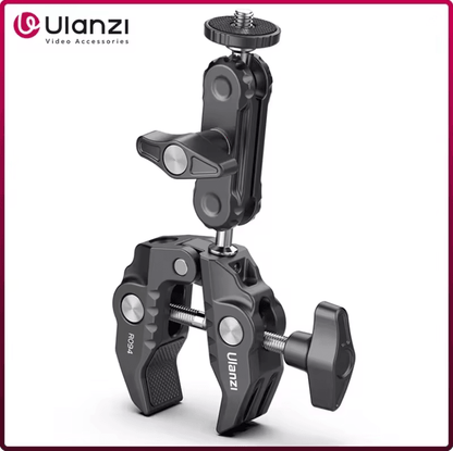 Ulanzi R094 Metal Super Clamp with Double Ball Head Arm for Camera Monitor and Mic Mount