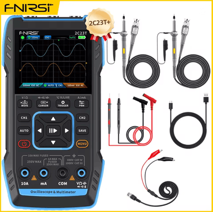 FNIRSI 2C23T Handheld Digital Oscilloscope Multimeter With Signal Generator  Dual Channel 50MHz 3