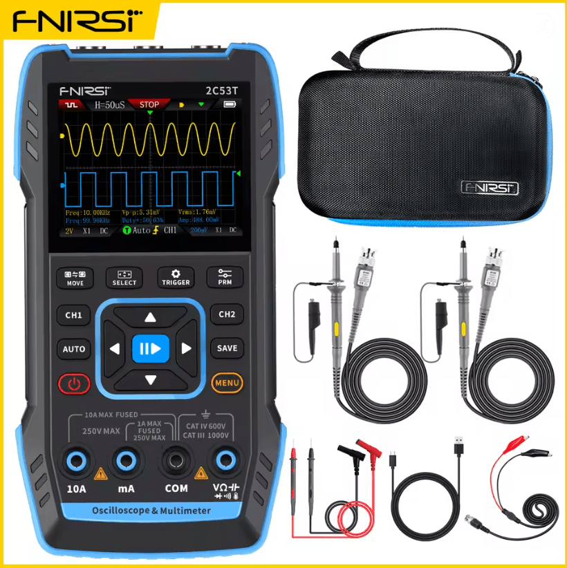 FNIRSI 2C23T Handheld Digital Oscilloscope Multimeter With Signal Generator  Dual Channel 50MHz 5